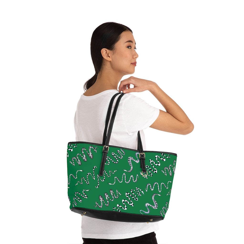 Emerald Green Snake Den PU Leather Shoulder Bag