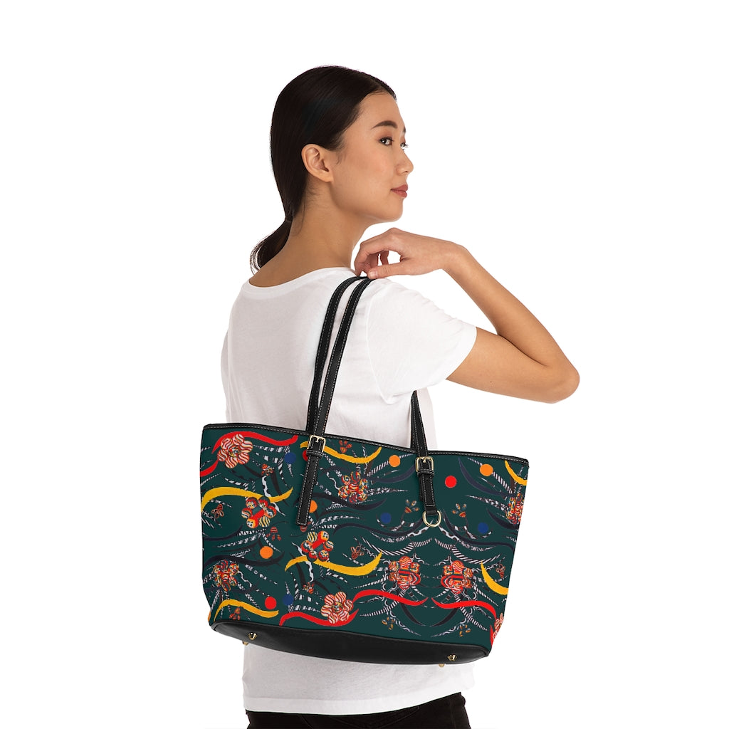 Bottle Green Wilderness PU Leather Shoulder Bag