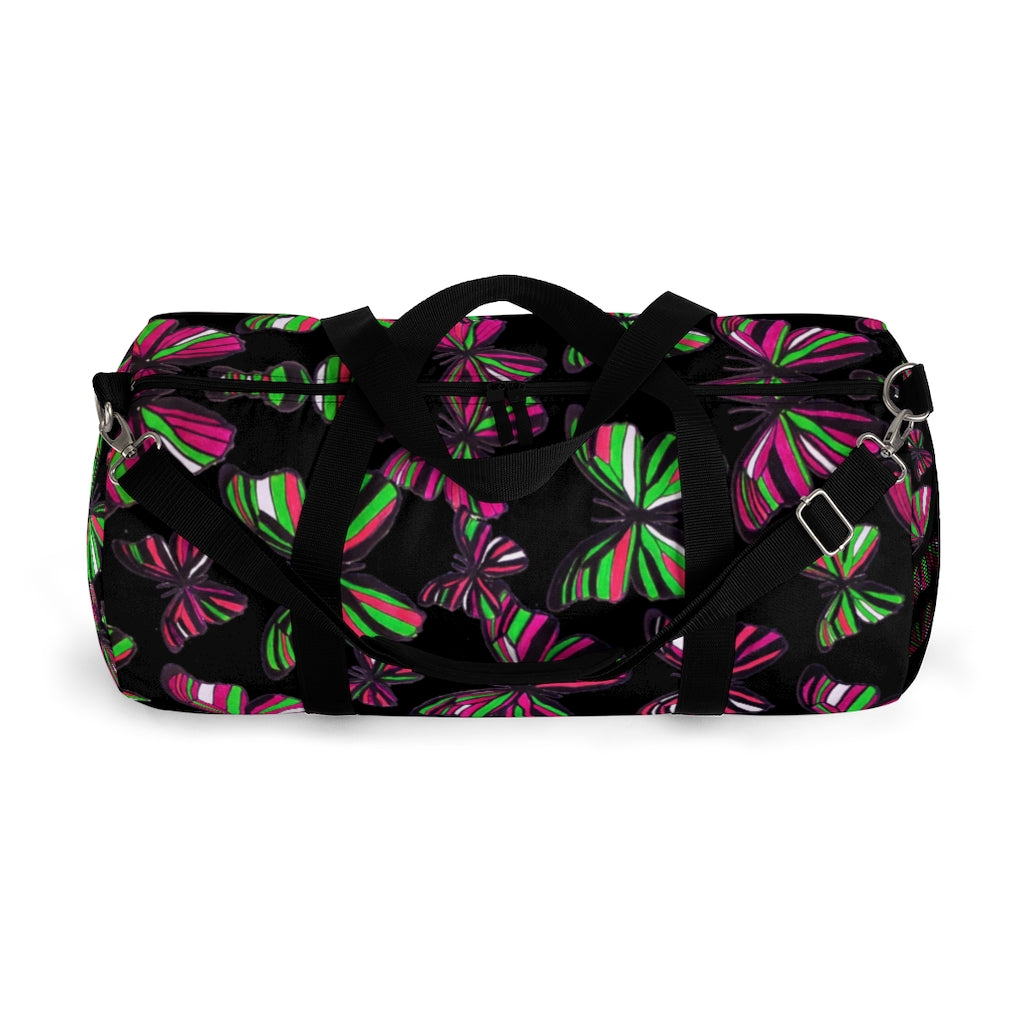 Butterflies Black Duffel Bag