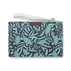 Icy Blue Tropical Minimalist Clutch Bag