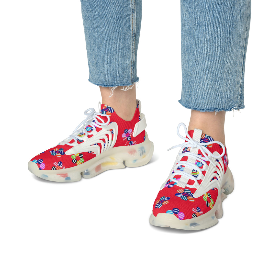 Red Candy Floral Printed OTT Women's Mesh Knit Sneakers