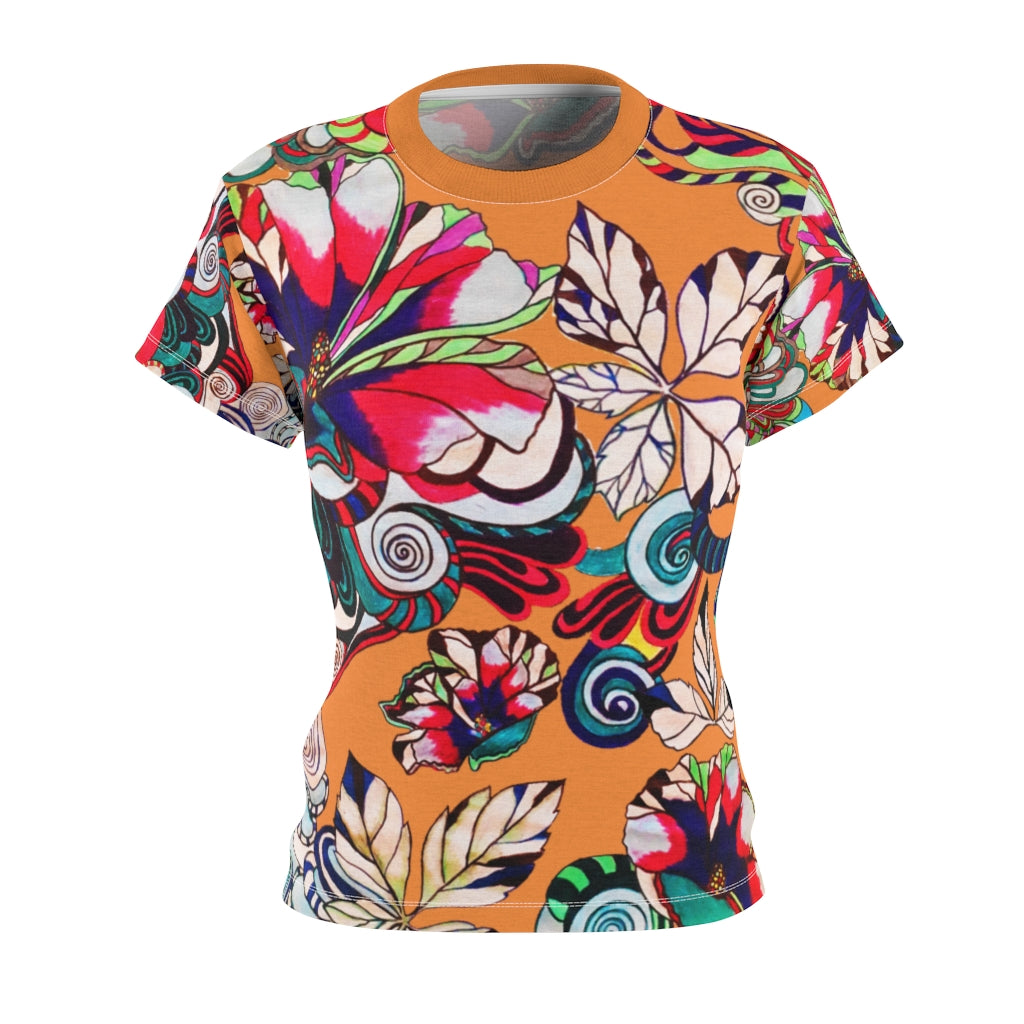 Graphic Floral AOP Peach T-Shirt