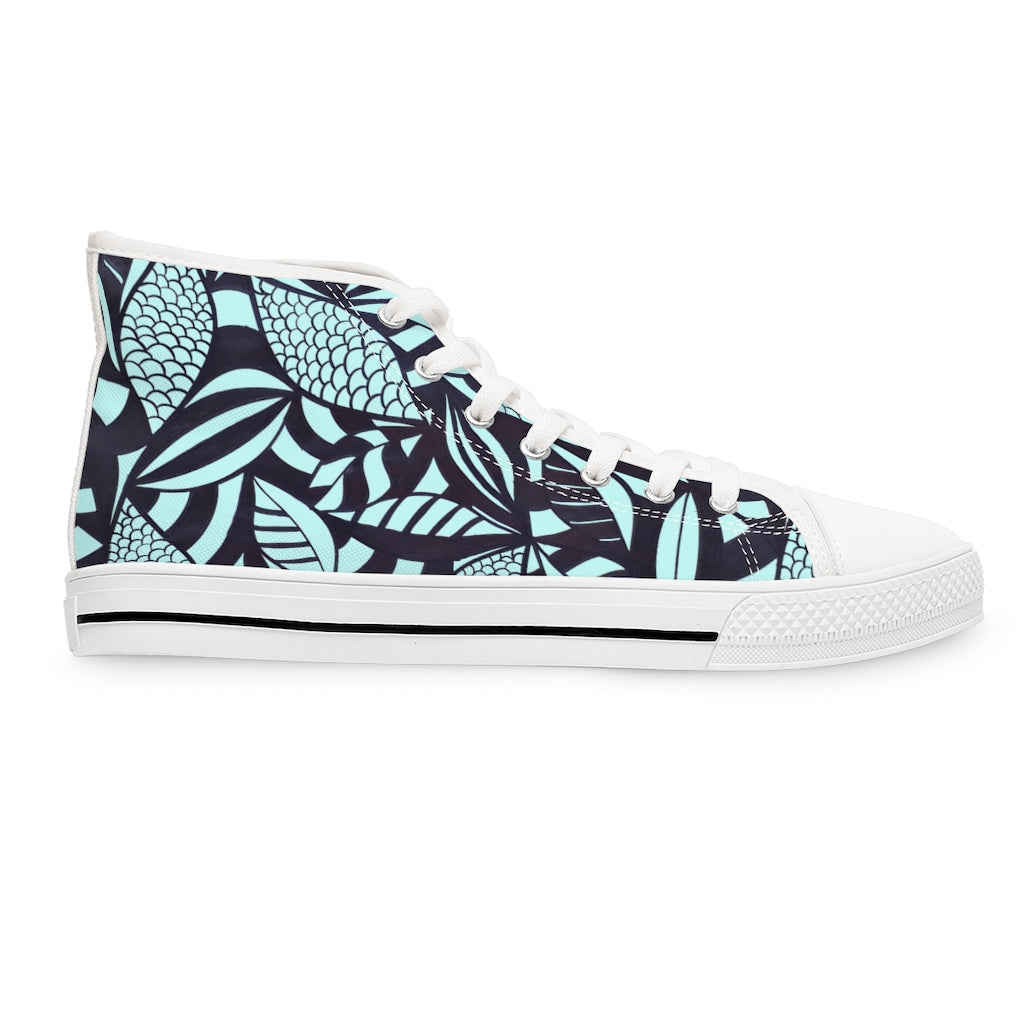 Icy Tropical Minimalist Women's High Top Sneakers