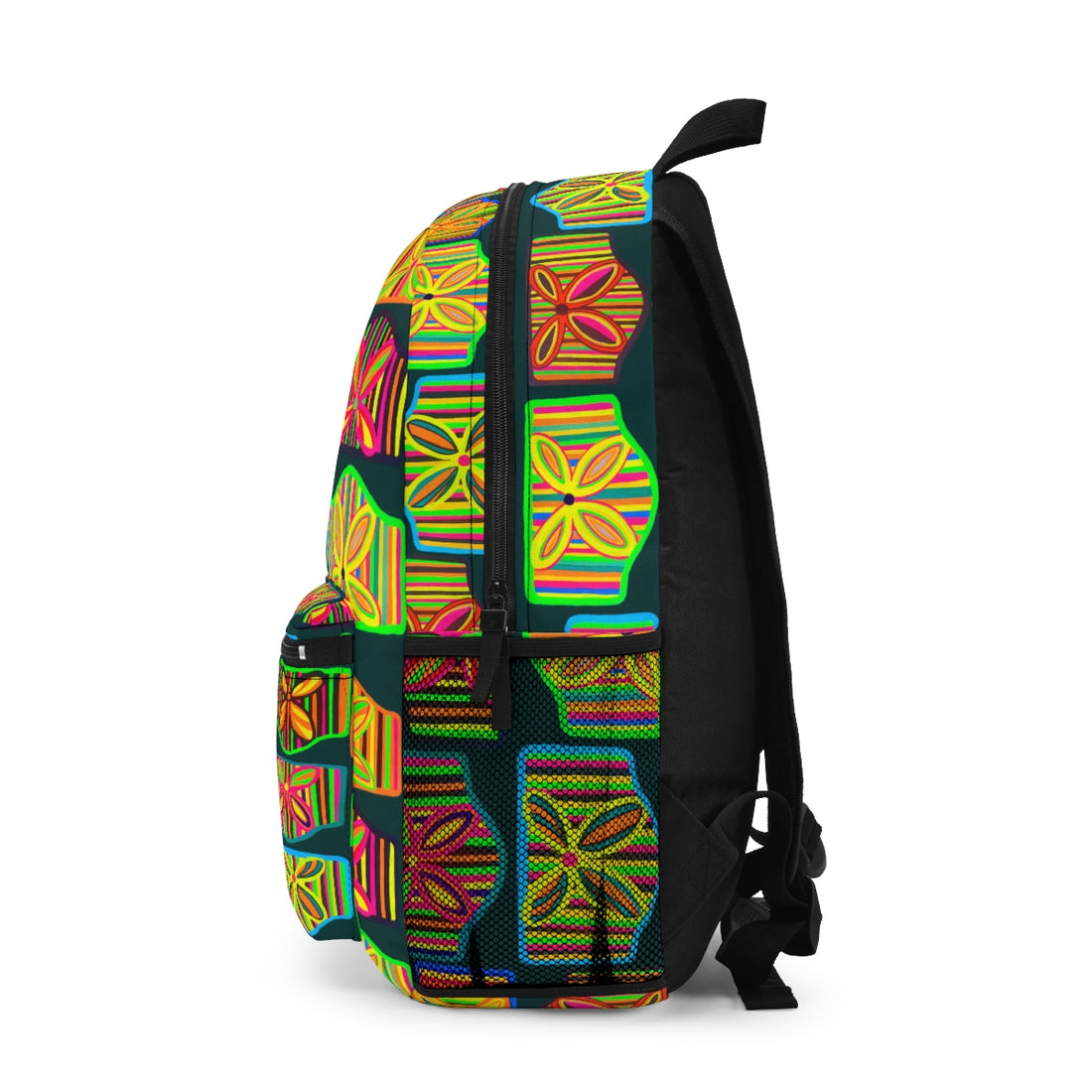 Bottle Green Deco Print Backpack