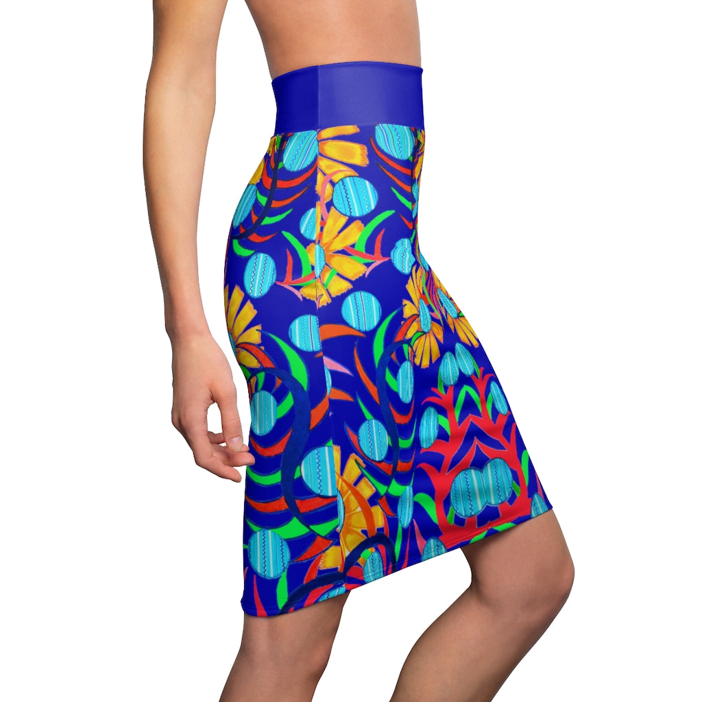 Sunflower Royal Blue Pencil Skirt