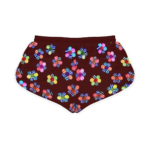 Marsala Candy Florals Relaxed Shorts