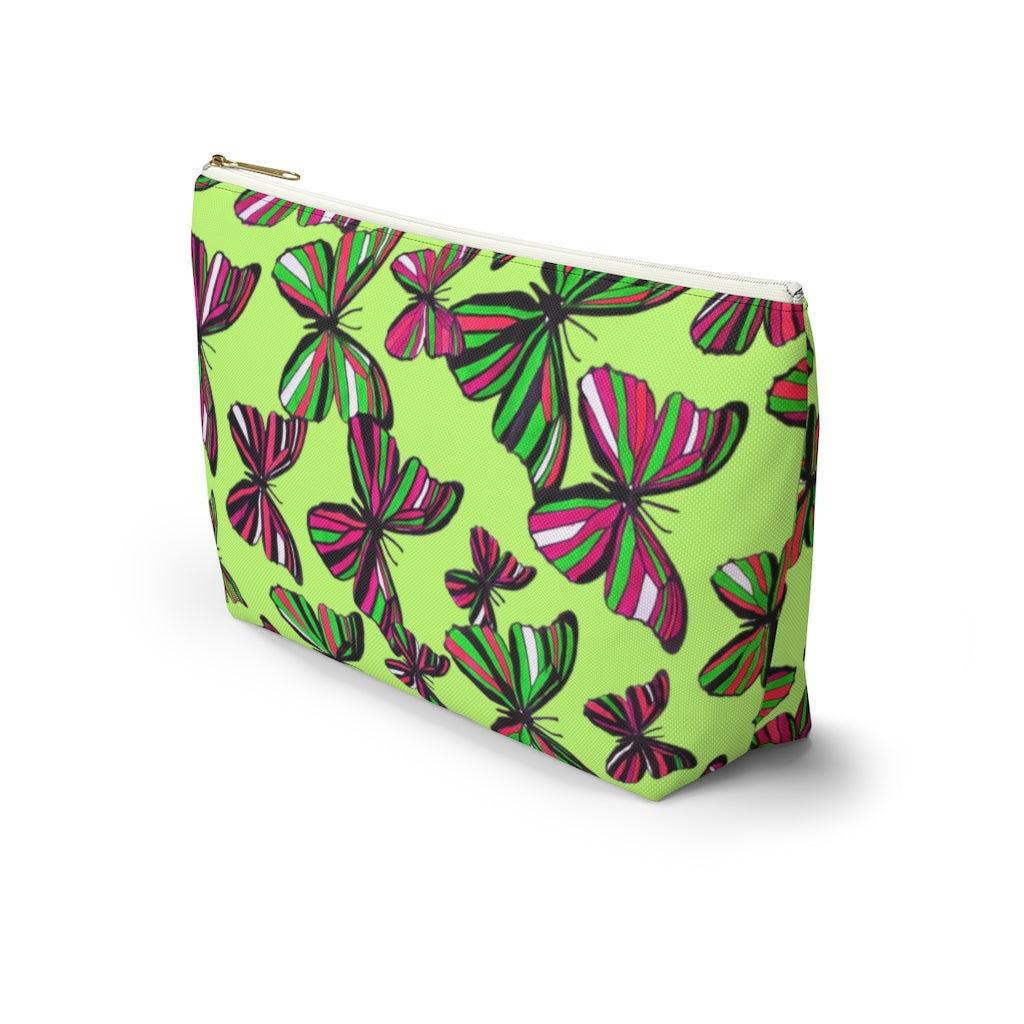 Butterflies Lime Accessory Pouch