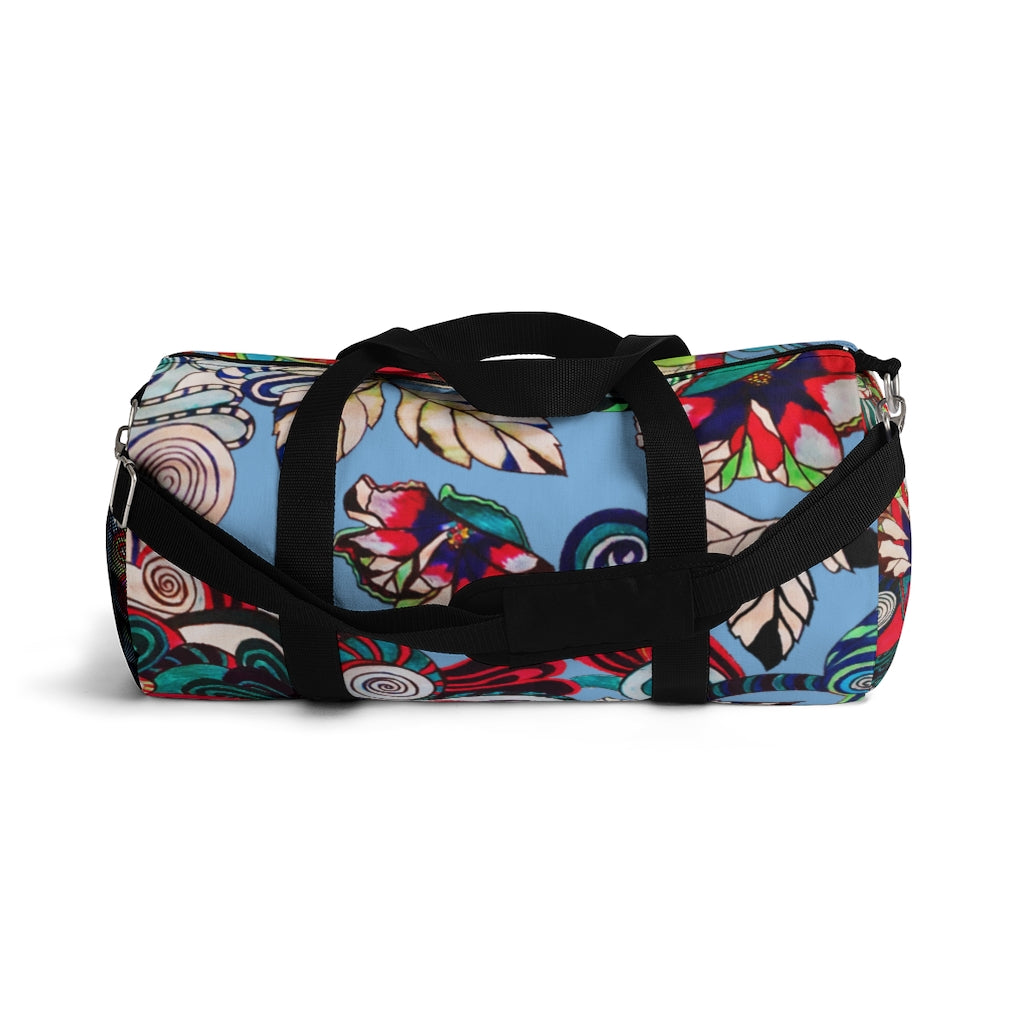 Artsy Floral Pop Sky Duffel Bag