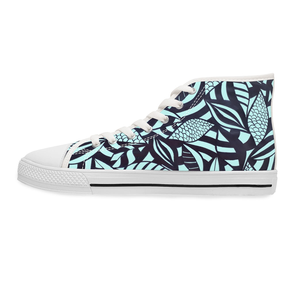 Icy Tropical Minimalist Women's High Top Sneakers