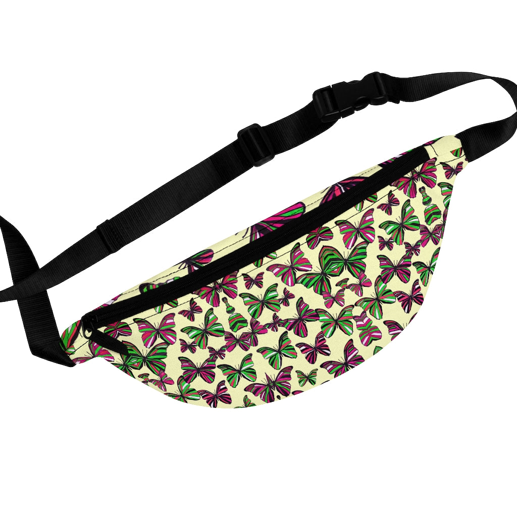 Butterflies Cream Fanny Pack