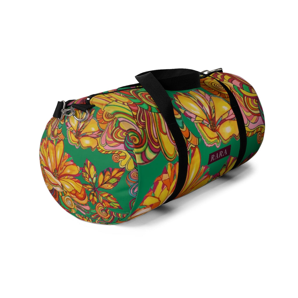 Artsy Floral Emerald Duffel Bag