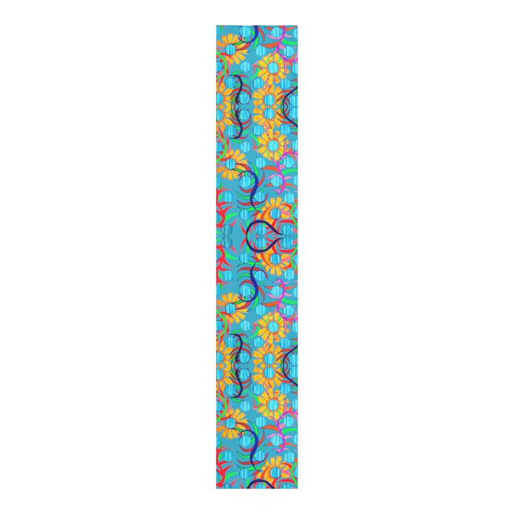 Sunflower Aqua Table Runner