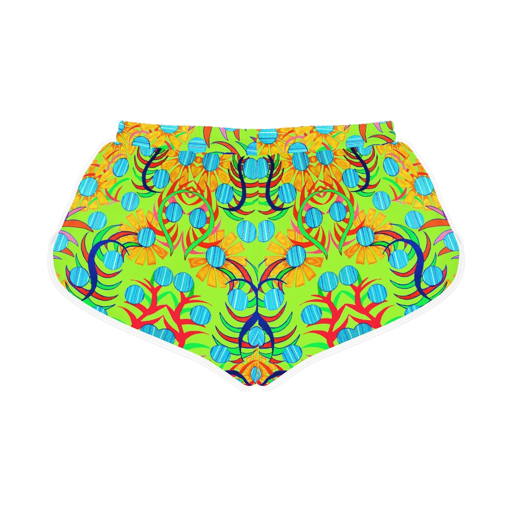 Lime Green Sunflower Relaxed Shorts