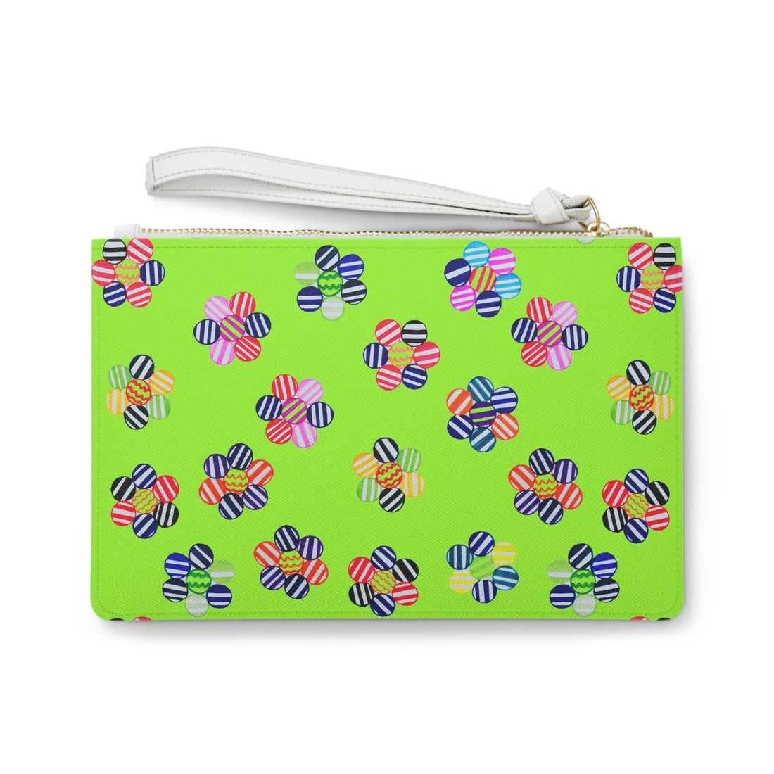 Lime Green Candy Florals Clutch Bag