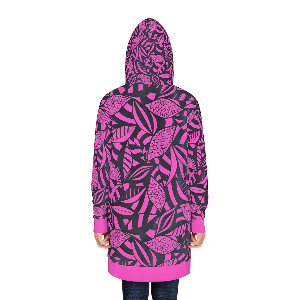 Tropical Minimalist Hot Pink Hoodie Dress (AOP)