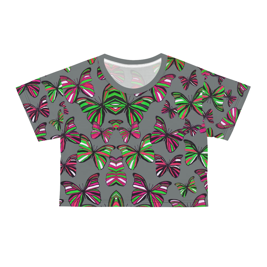 Ash Butterfly AOP Crop Tee