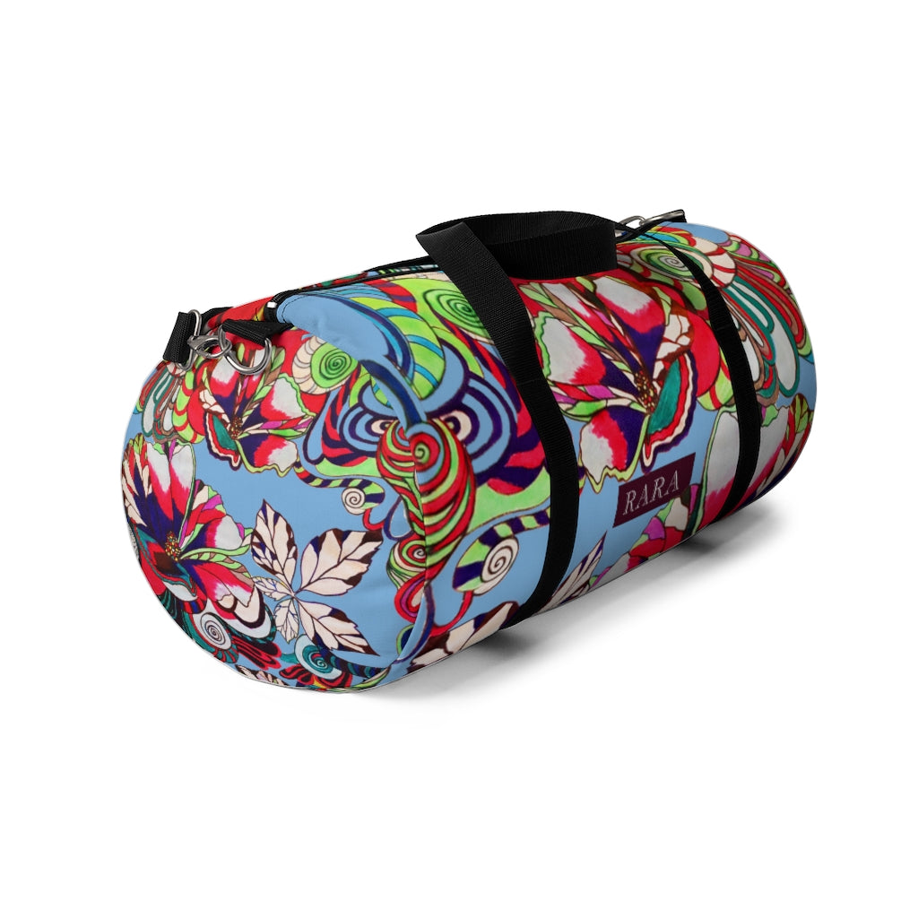 Artsy Floral Pop Sky Duffel Bag