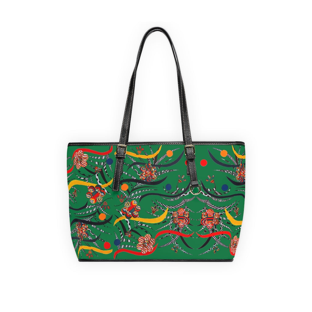 green  animal & jungle print tote bag