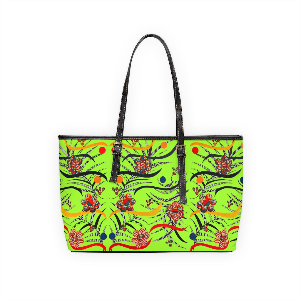 Lime Green Wilderness PU Leather Shoulder Bag