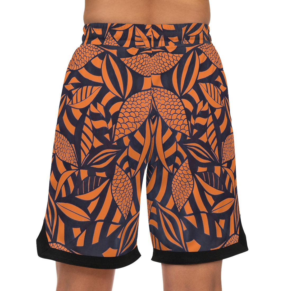 Peach Tropical Minimalist Basketball Rib Shorts (AOP)