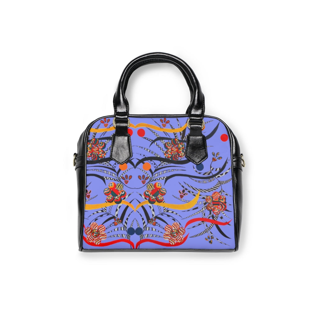 very peri animal & jungle print handbag