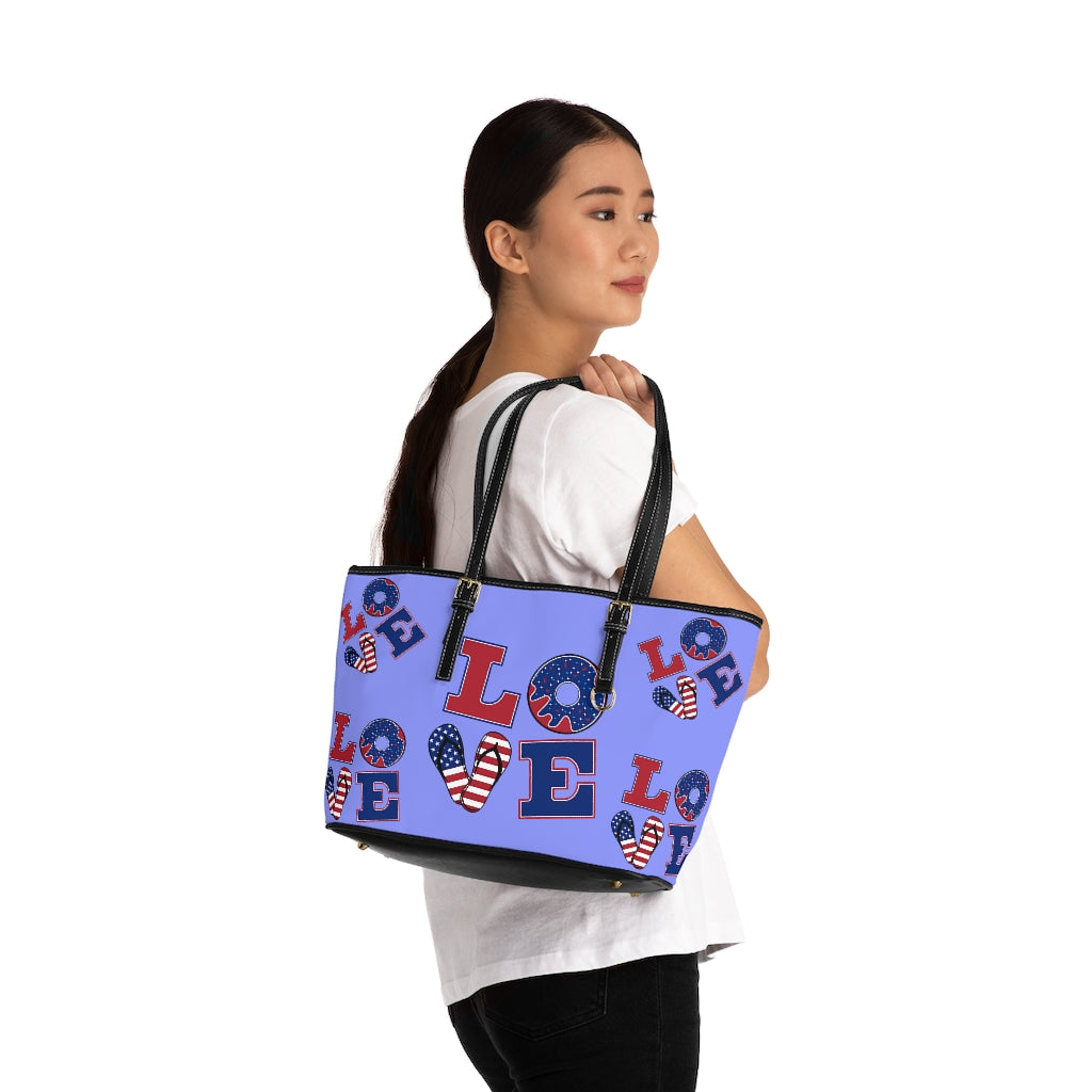 very peri love america print tote