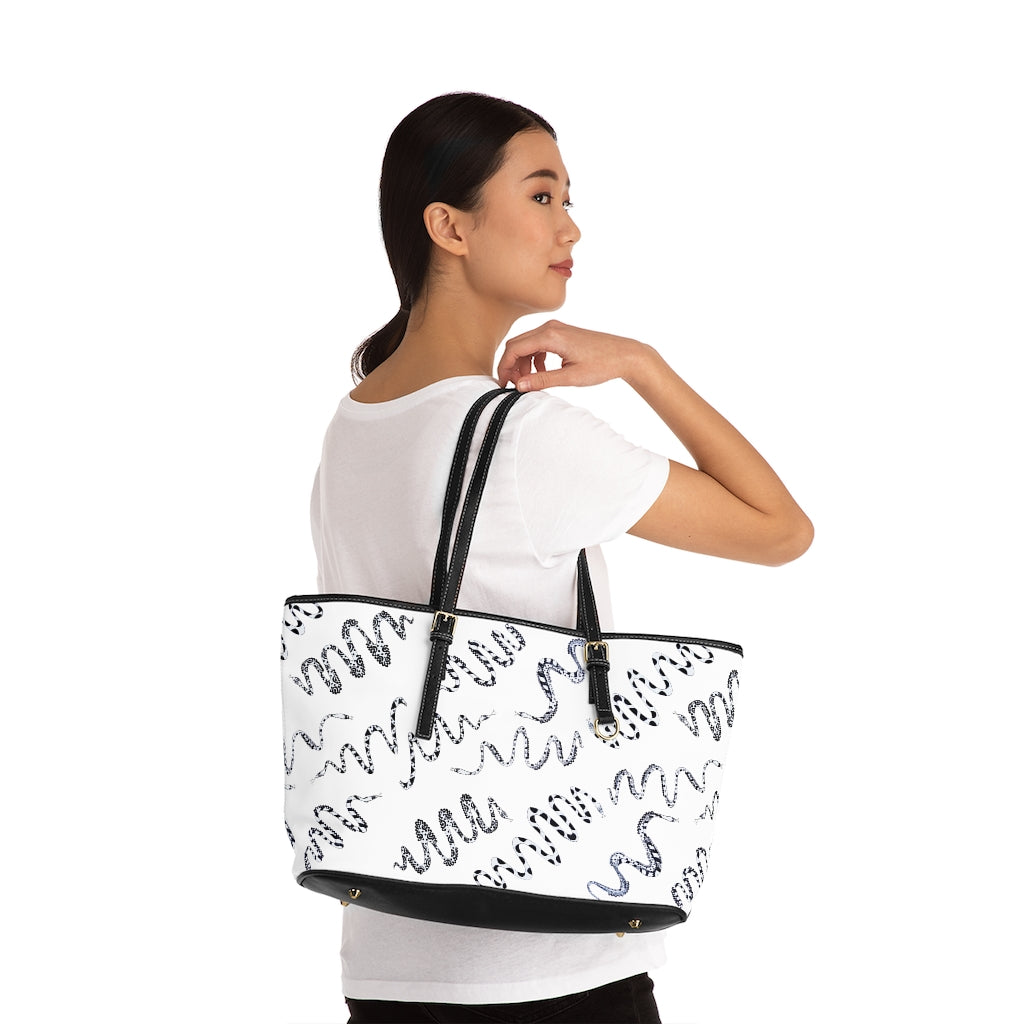 White Snake Den PU Leather Shoulder Bag