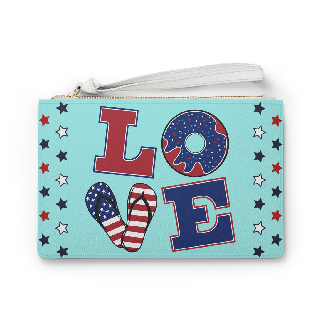 Icy Blue American Love Clutch Bag