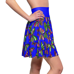 Butterflies Electric Blue Skater Skirt