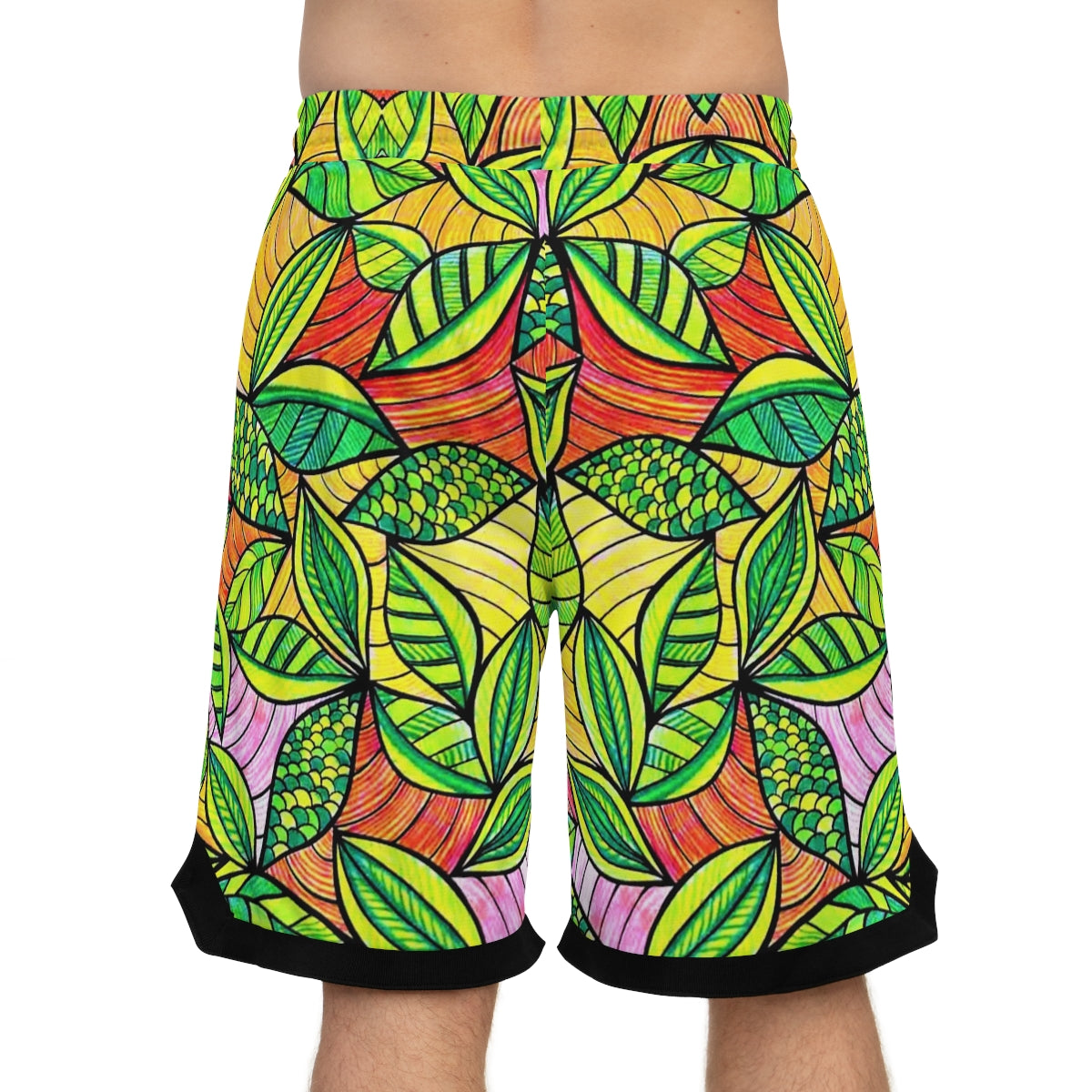 Tropical Resort Basketball Rib Shorts (AOP)