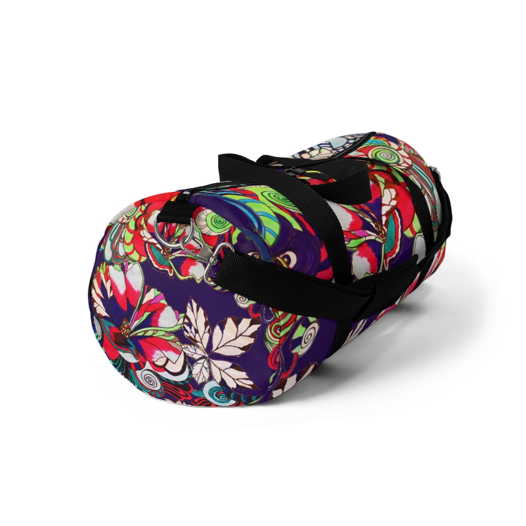 Artsy Floral Pop Violet Duffel Bag