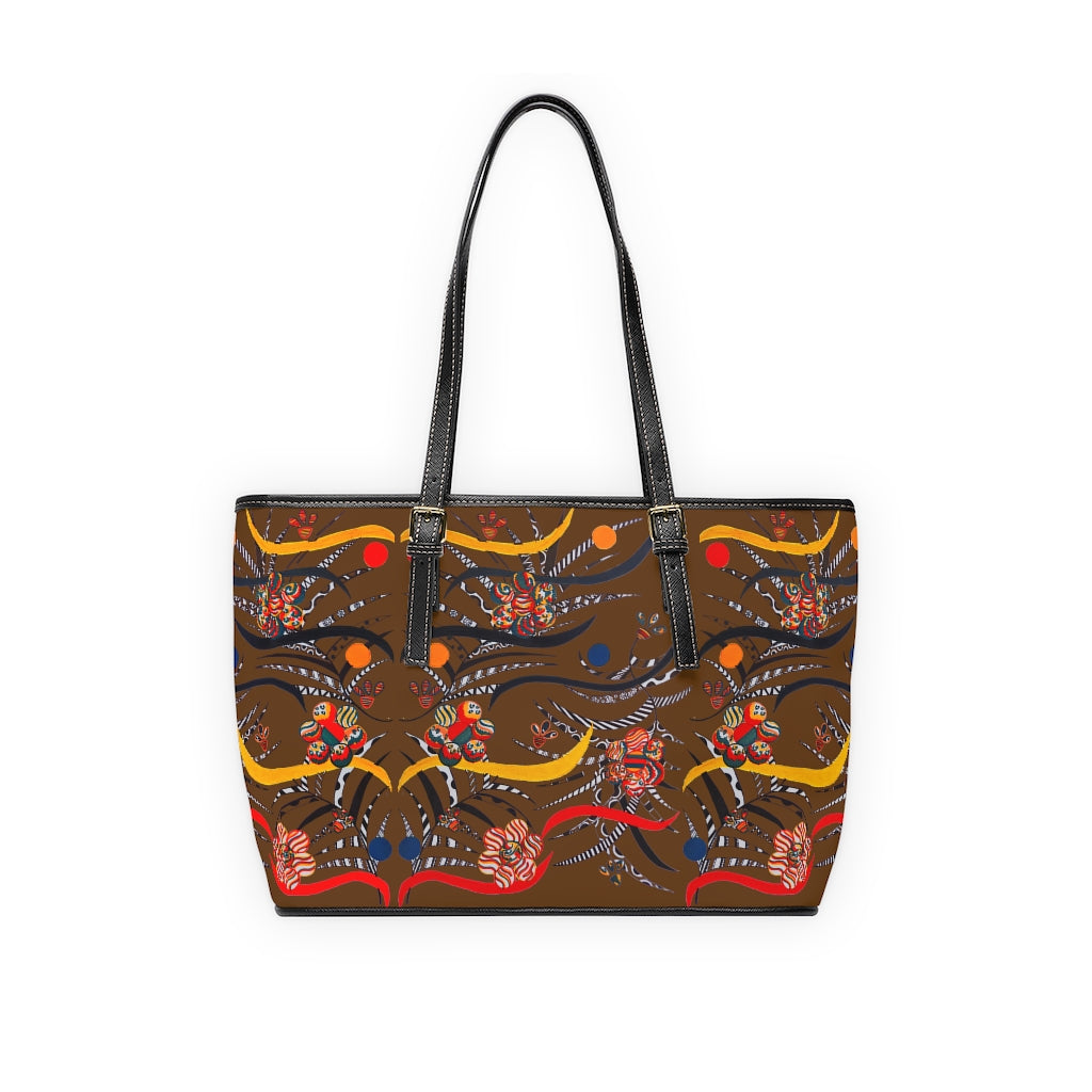 brown  animal & jungle print tote bag
