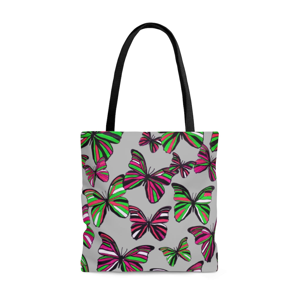 AOP Butterflies Slate Tote Bag