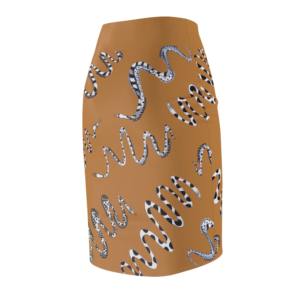 Tussock Snake Den Print Pencil Skirt