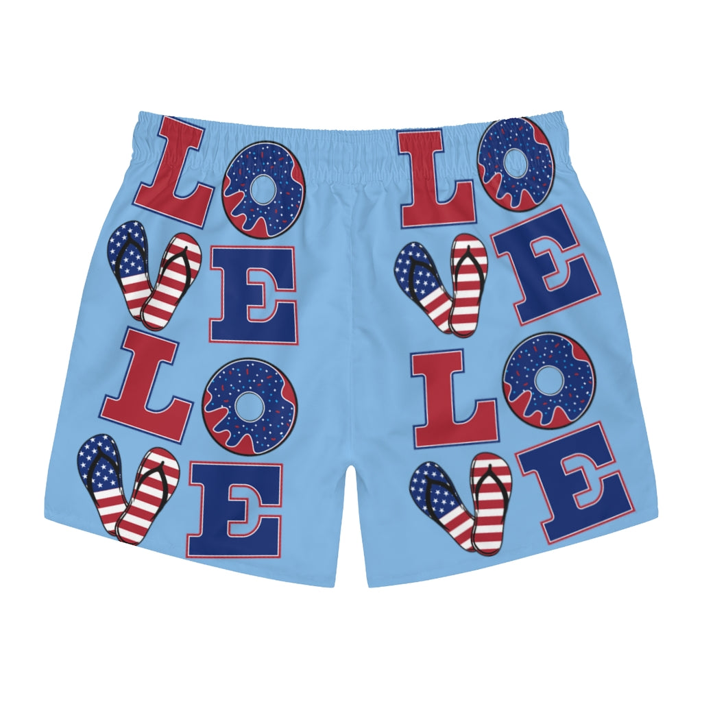 Men's American Love Sky Swimming Trunks