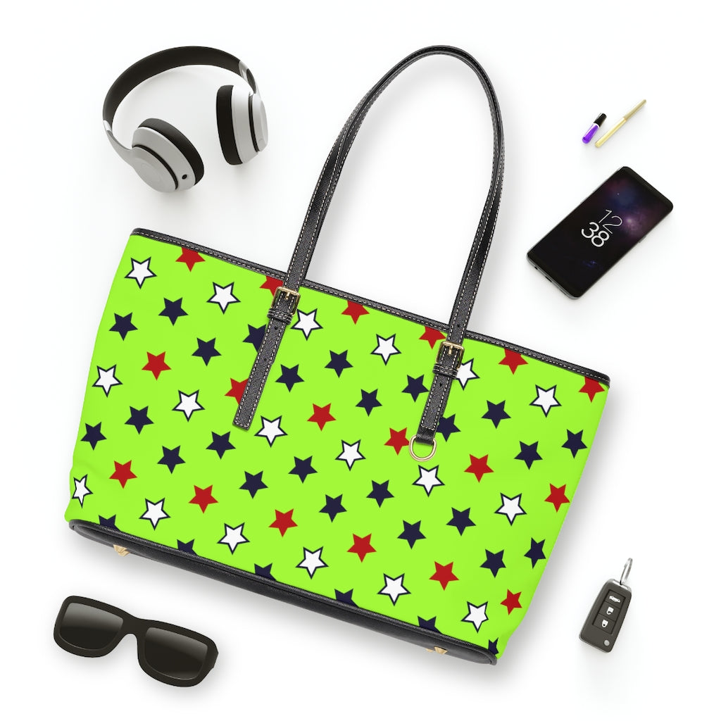 Starry Lime PU Leather Shoulder Bag