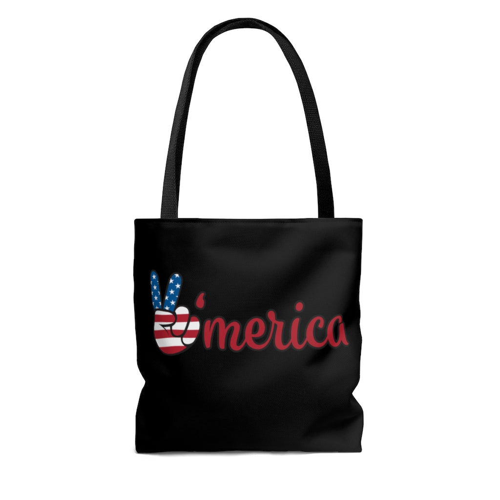 AOP All American Black Tote Bag