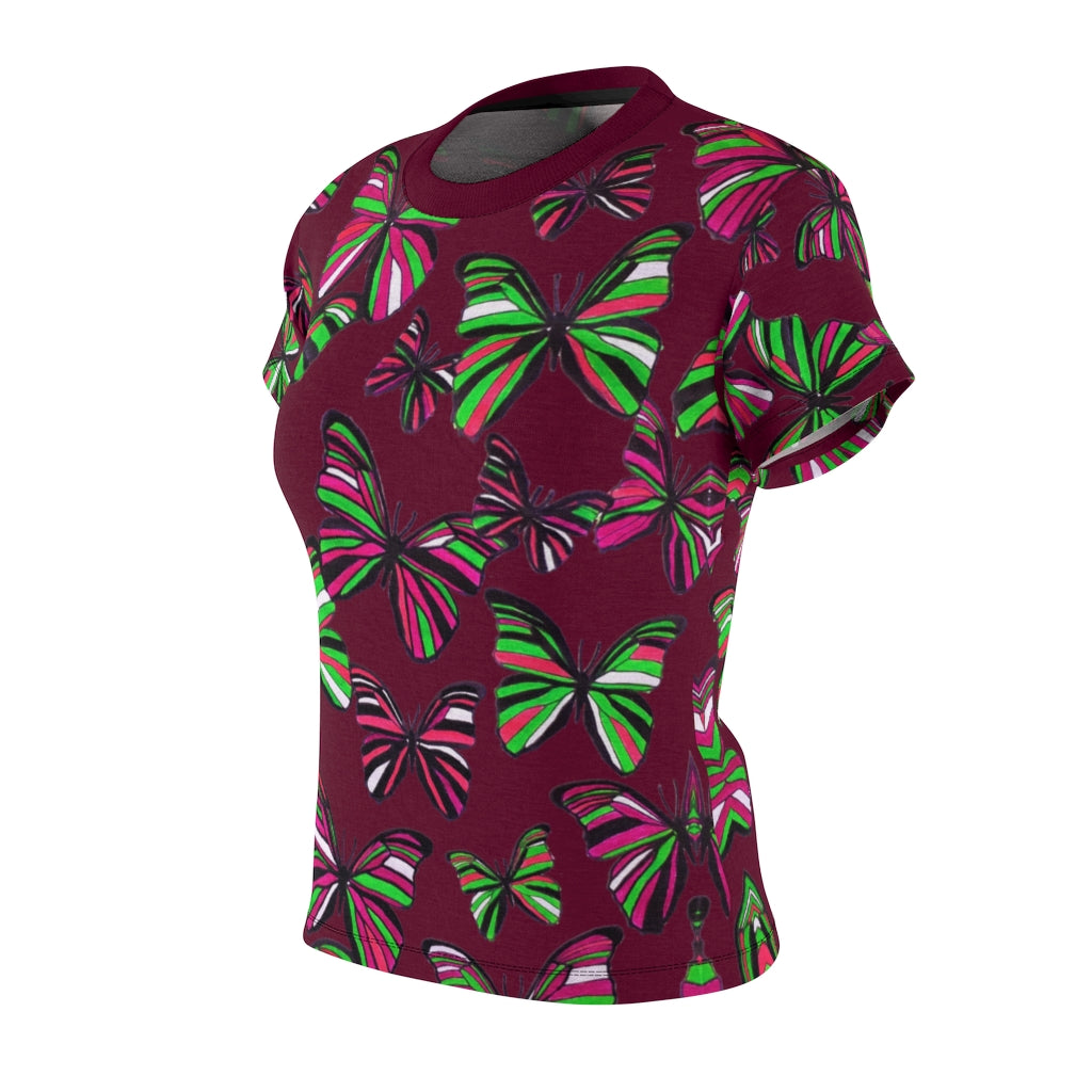 Butterflies AOP Marsala T-shirt