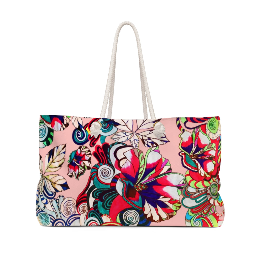 Artsy Floral Pop Blush Weekender Bag