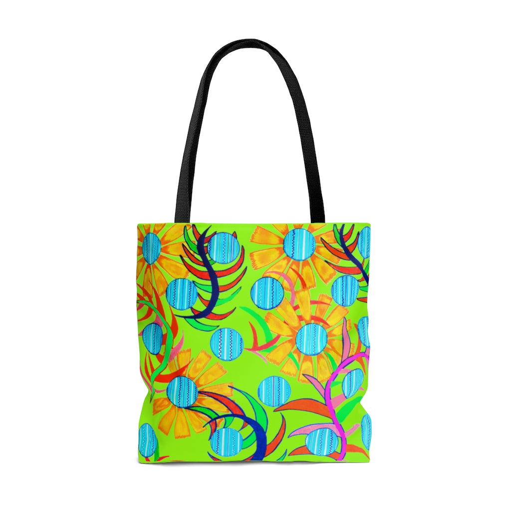 AOP The Sunflower Lime Tote Bag