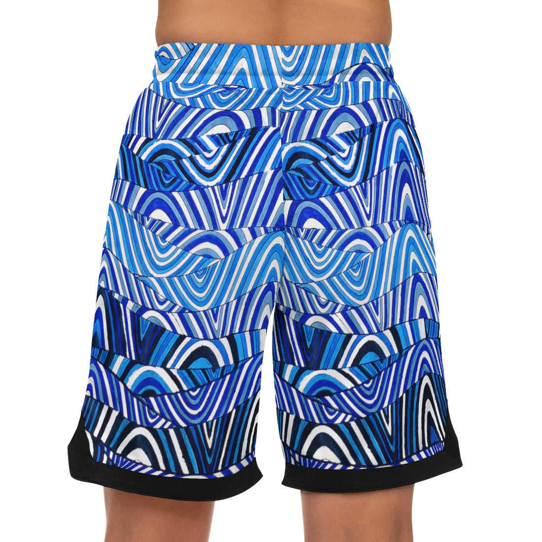 White Sonic Basketball Rib Shorts (AOP)