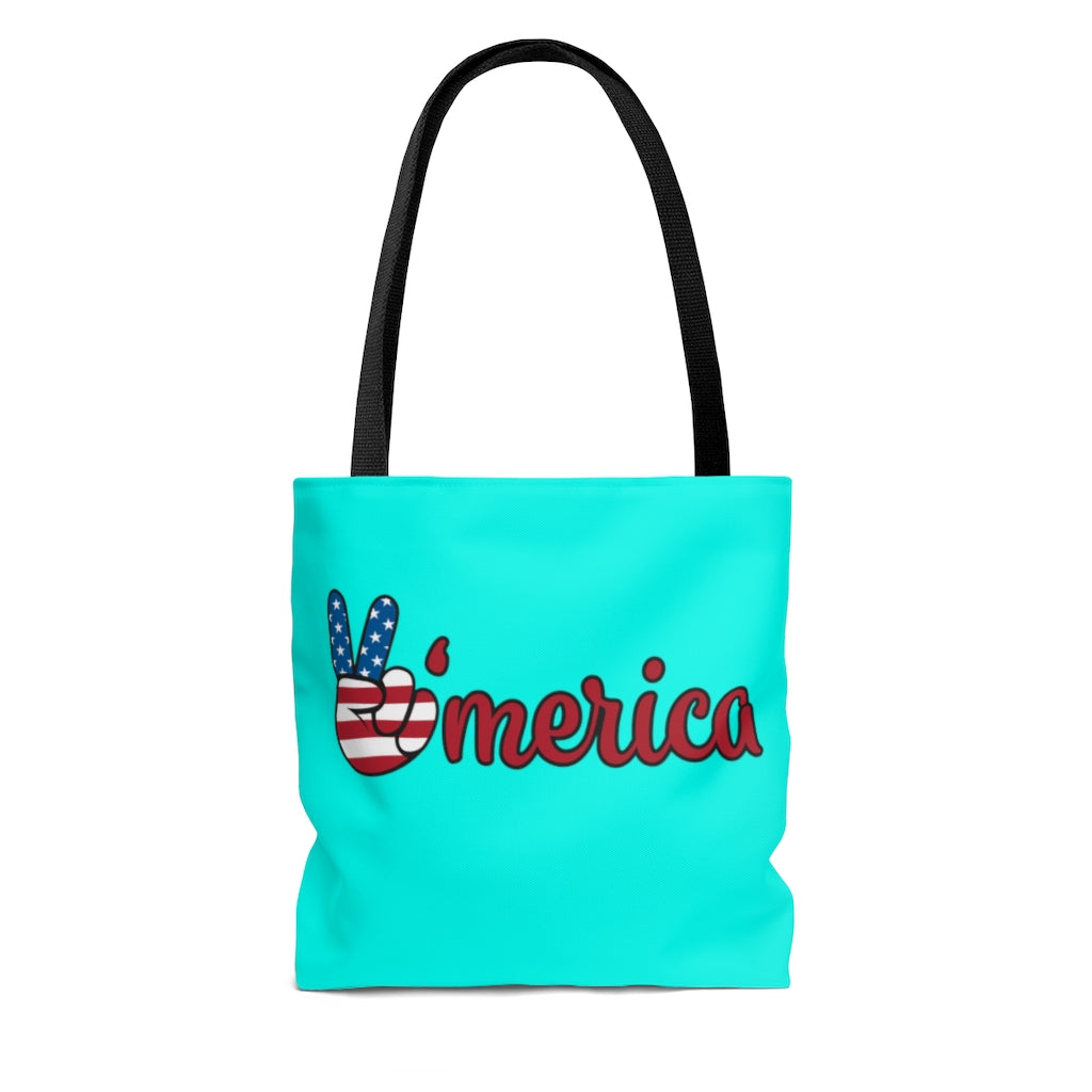 AOP All American Cyan Tote Bag