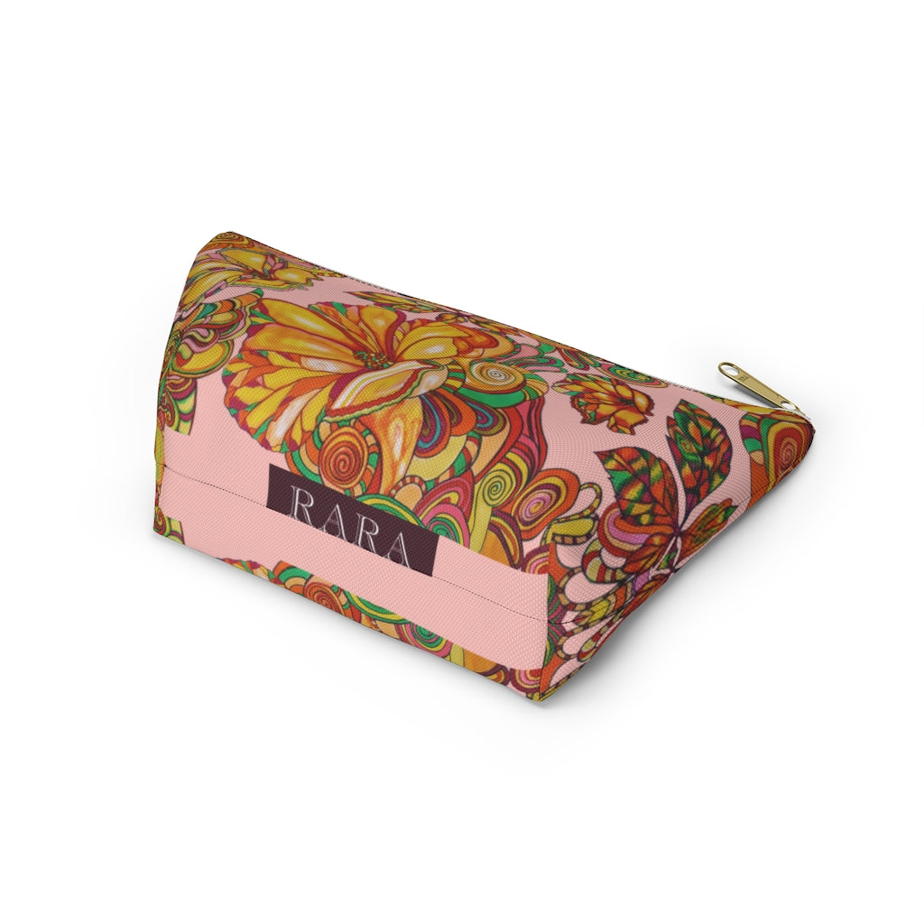 Blush Artsy Floral Accessory Pouch