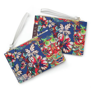 Royal Blue Floral Pop Clutch Bag