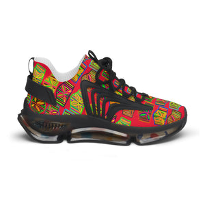 Red Deco Print OTT Women's Mesh Knit Sneakers
