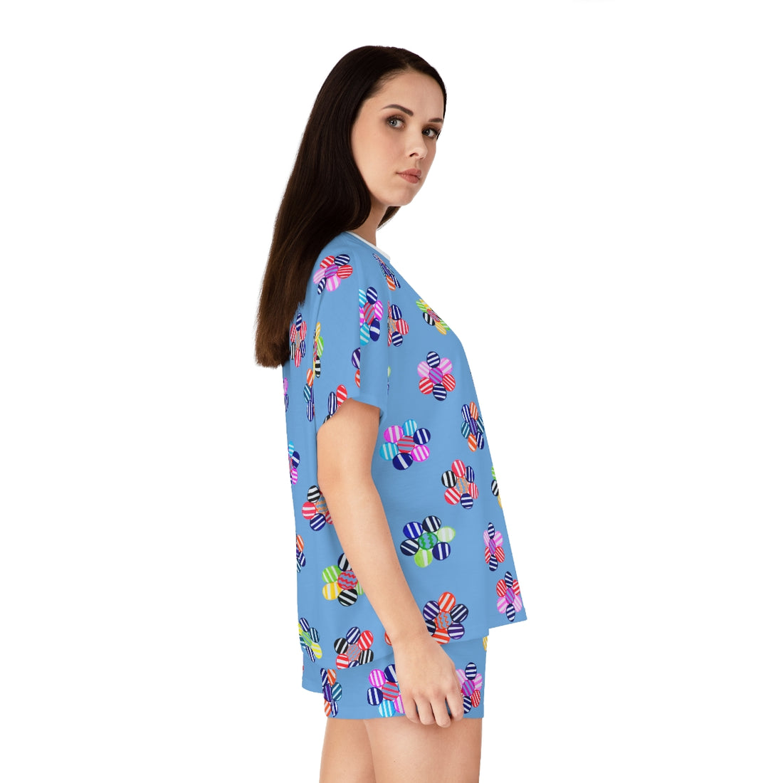 Sky Candy Floral Short Pajama Set (AOP)