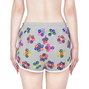 slate geometric floral print women's lounge shorts