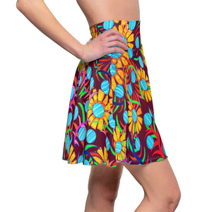Sunflower Marsala Skater Skirt