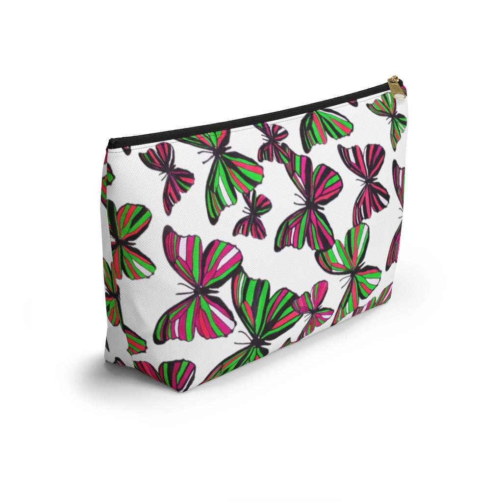 Butterflies White Accessory Pouch