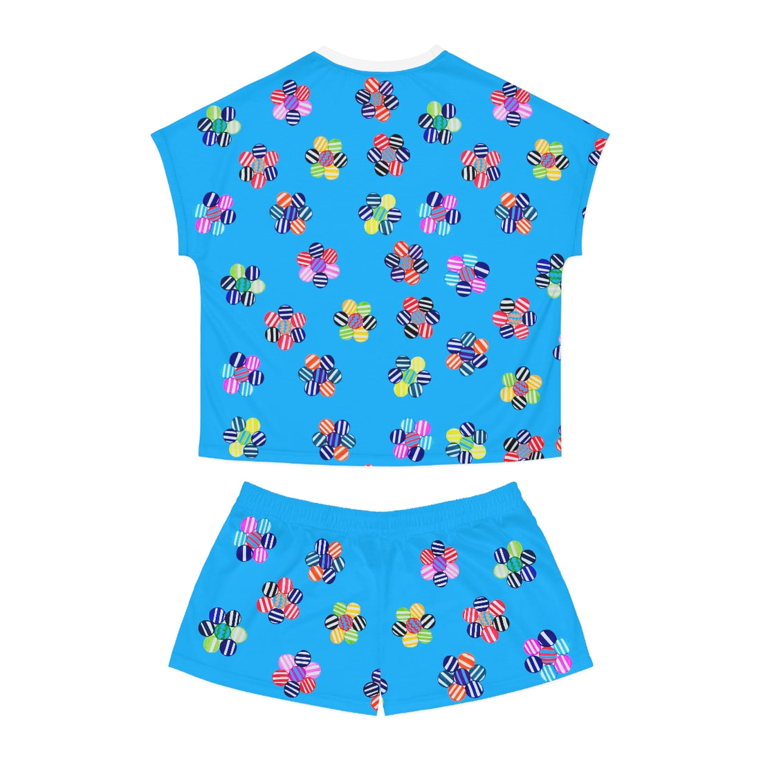 Aqua Candy Floral Short Pajama Set (AOP)